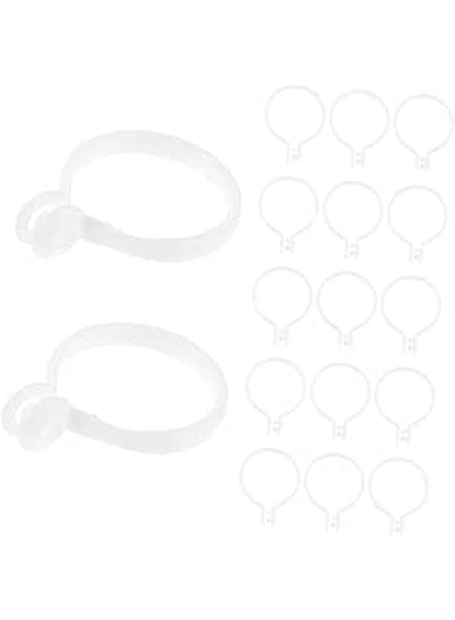 30 Pack White Plastic Curtain Hooks Rings For Shower Bathroom Drapes - Image 1