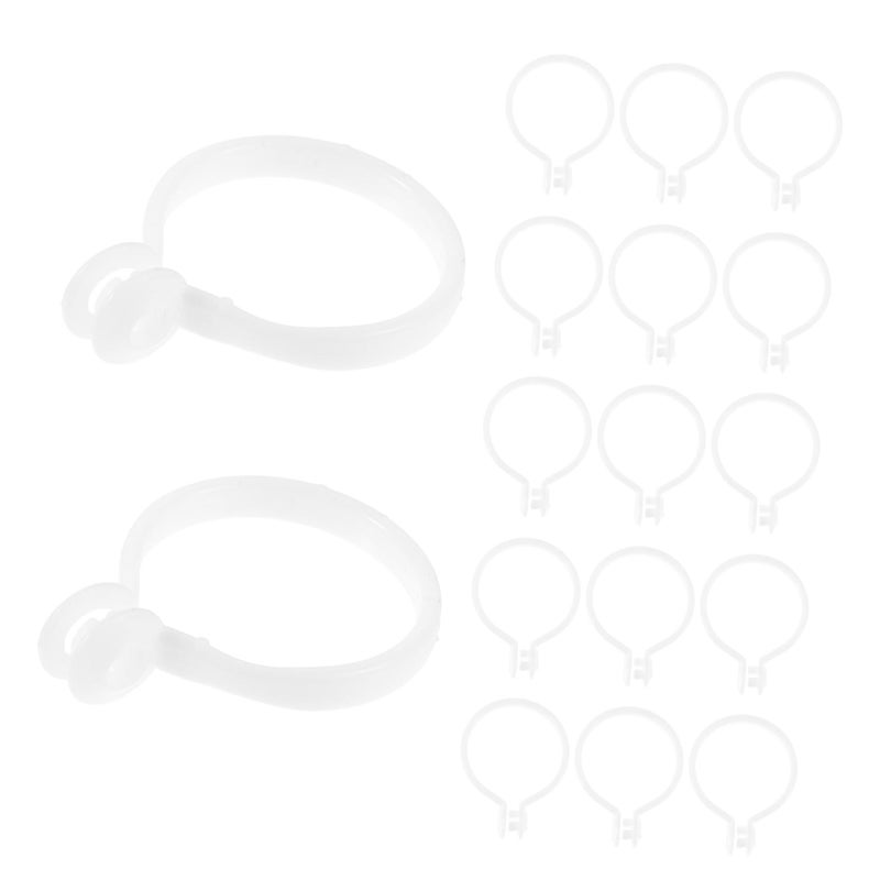 30 Pack White Plastic Curtain Hooks Rings For Shower Bathroom Drapes - Image 2