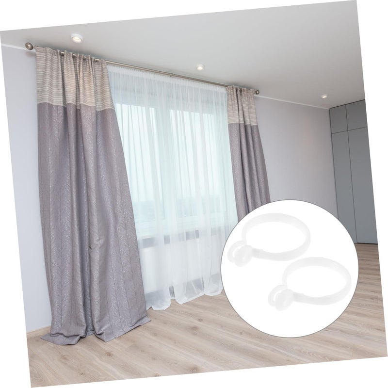 30 Pack White Plastic Curtain Hooks Rings For Shower Bathroom Drapes - Image 3