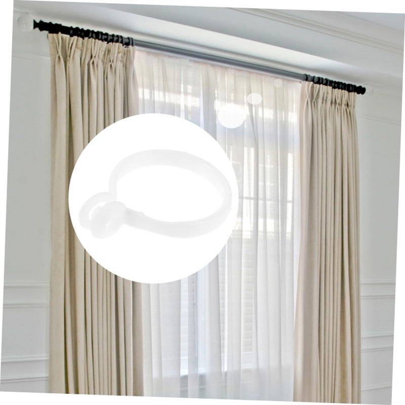 30 Pack White Plastic Curtain Hooks Rings For Shower Bathroom Drapes - Image 5