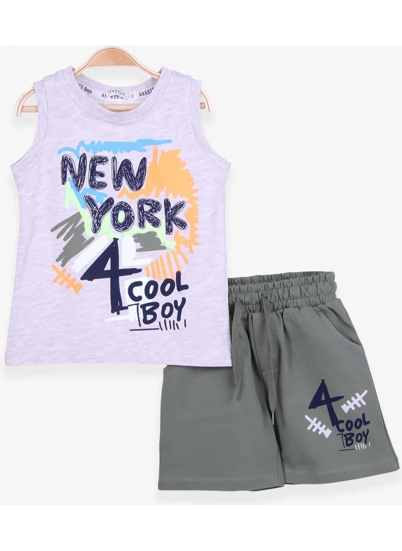 بريز Boys Shorts Set Printed Beige Melange (1-4 Years)