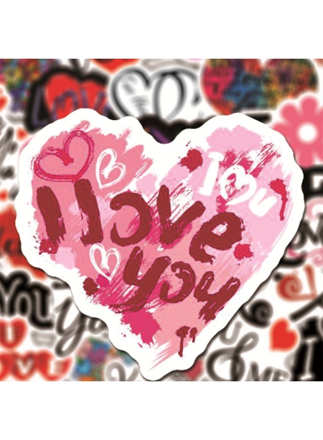 NIBEMINENT 50 Pcs LOVE Deco Kit Waterproof Stickers, High Definition Printing Bright Colors, Suitable for Laptop Skateboard Luggage Water Bottle Guitar DIY - Image 2