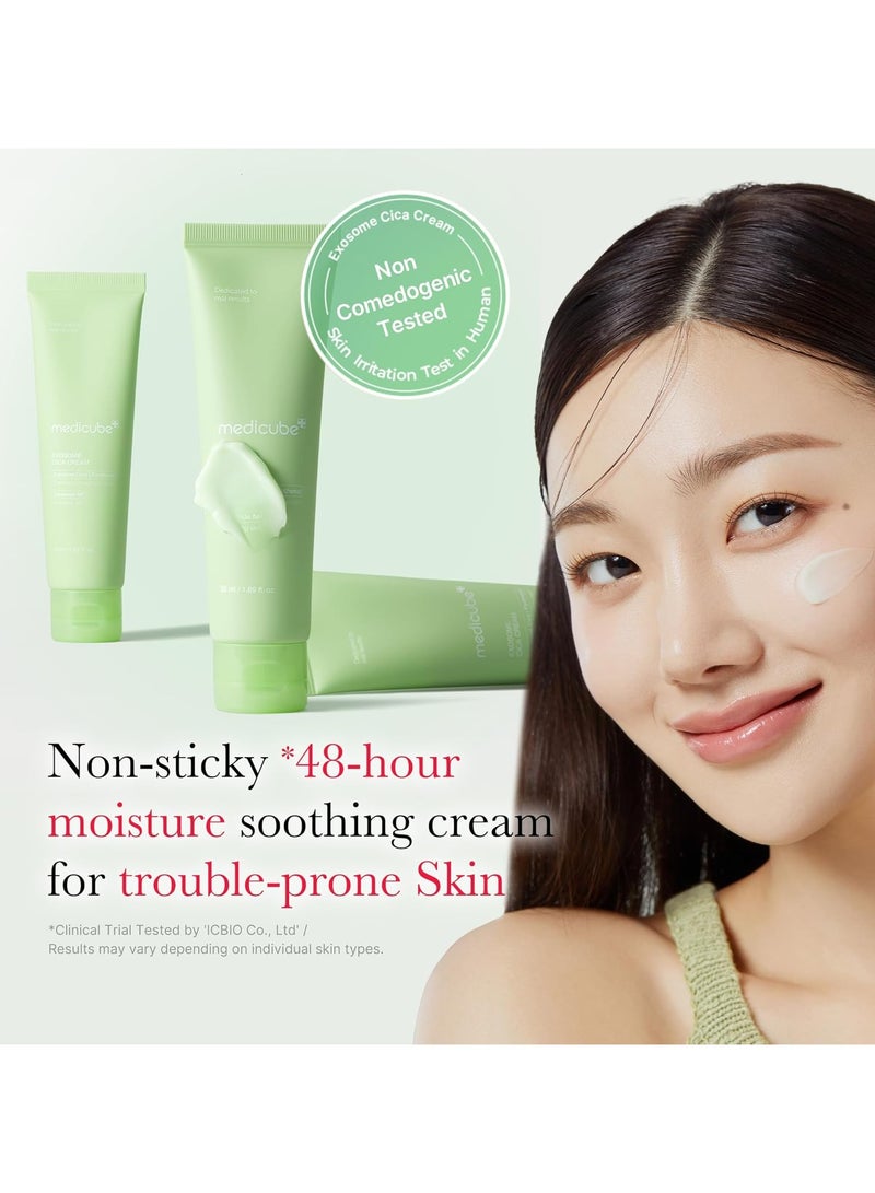 Medicube Exosome Cica Tea Tree Cream (50ml) for Sensitive & Acne Prone Skin, Soothing Moisturizer with Centella Asiatica & Exosome Technology, Redness Relief Hydrating Face Cream for Breakouts & Skin Barrier Repair - Image 5