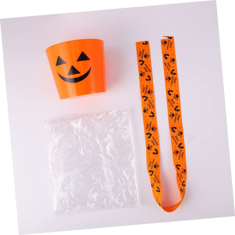 Halloween Candy Storage Can Orange Bucket For Home Bar Party Decorations - Image 5