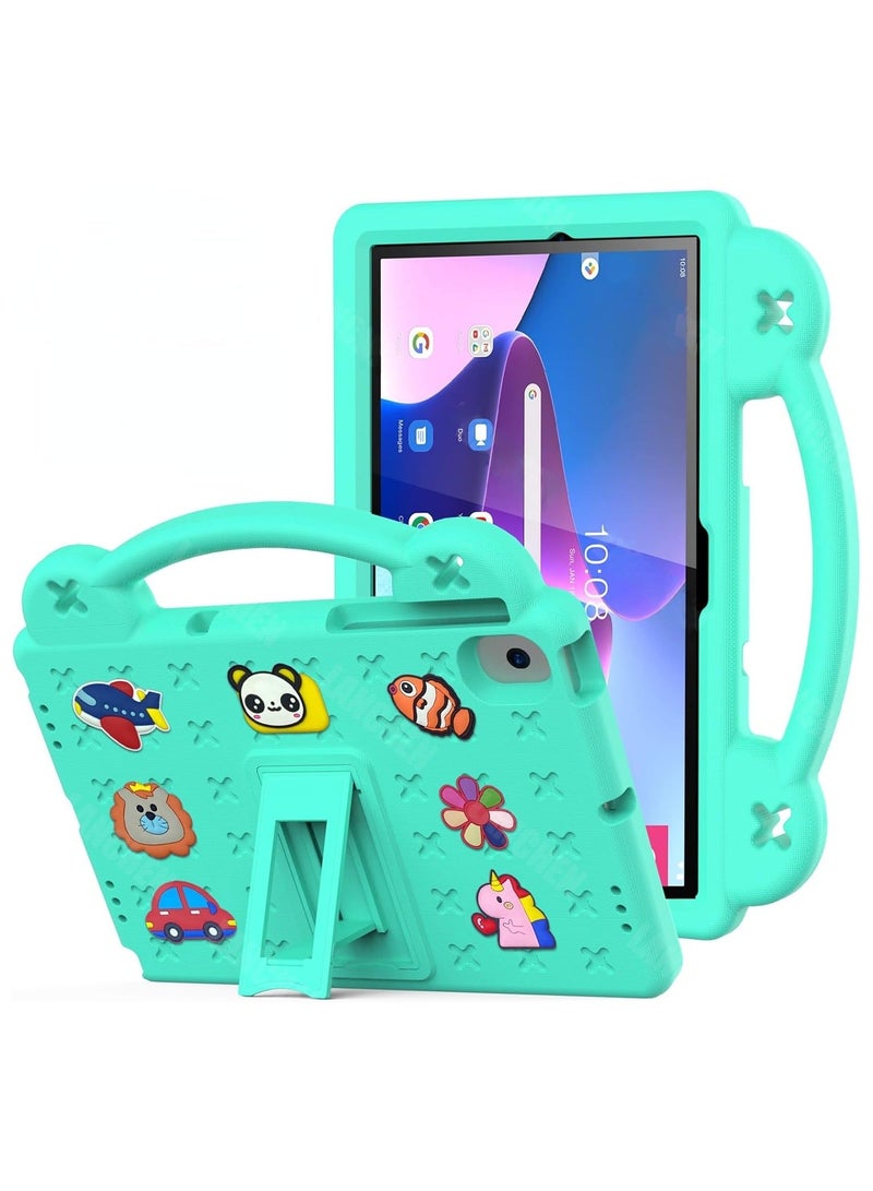 VKL Kids Case Compatible with Lenovo Tab M10 3rd Gen 10.1 inch (TB-328FU/TB-328XU) 2022, Heavy Duty EVA Foam Shockproof Cover Kids Proof Tablet Case with Stand (Mint Green) - Image 1