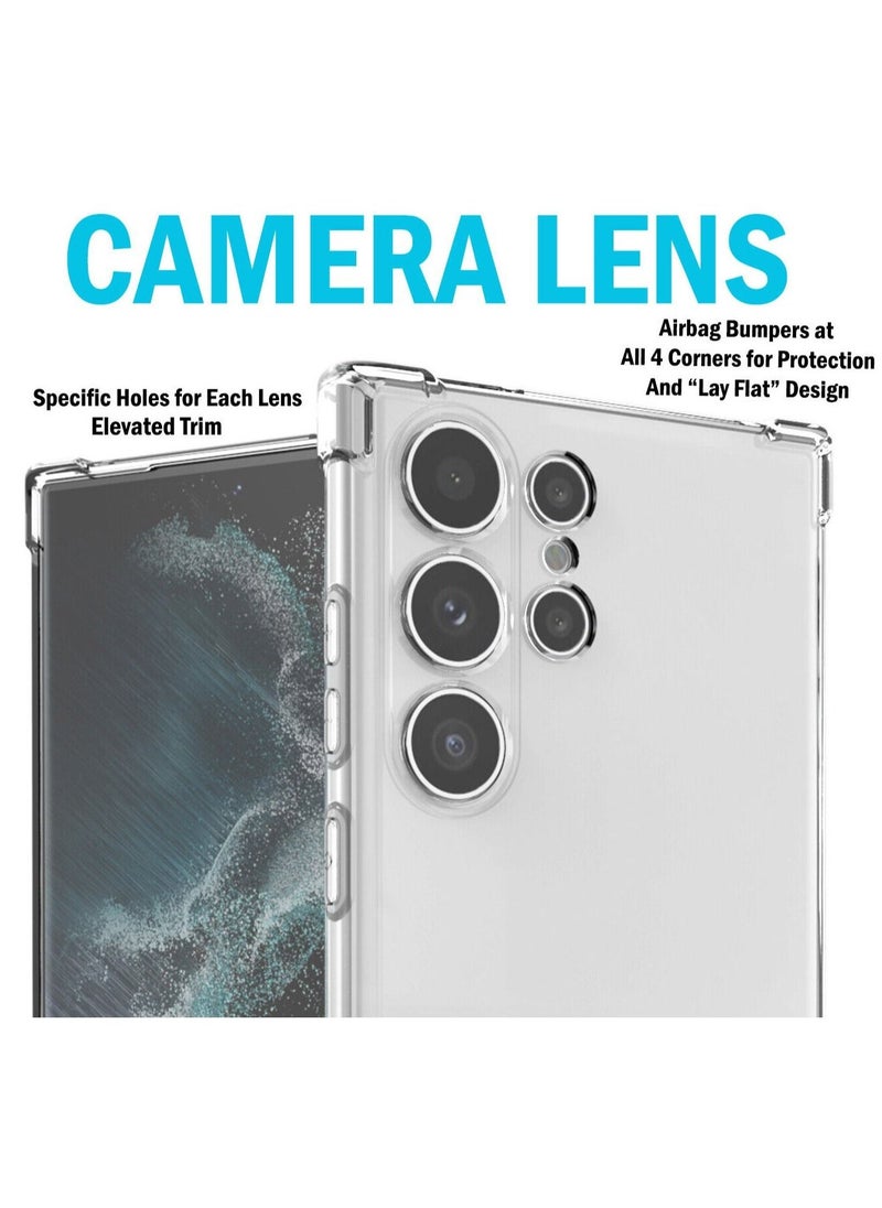 Raxoom Samsung Galaxy S23 Ultra 5G Case Crystal Clear Shockproof Soft TPU Cover With 4 Corner Bumper Protection - Image 2