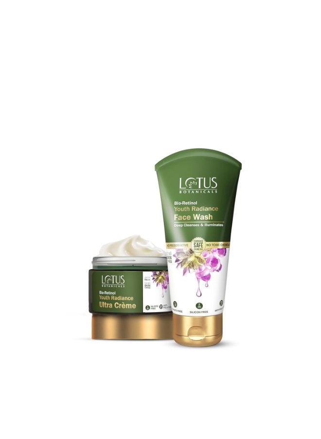 لوتس بوتنيكال مجموعة لوتس بوتانيكالز (Lotus Botanicals) المكونة من قطعتين: كريم "بيو ريتينول" فائق الفعالية لنضارة وشباب البشرة (50 جم) + غسول للوجه (100 جم) - Image 1