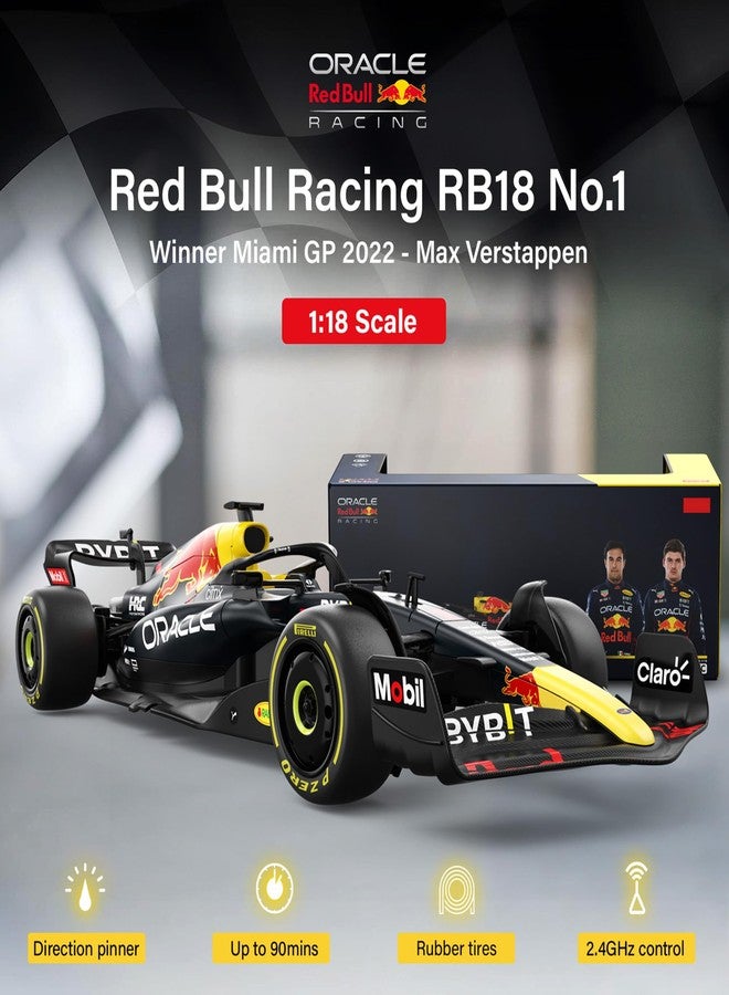 Voltz Toys سيارة فولتز تويز الأصلية المرخصة، سيارة ريد بول RB18 للفورمولا 1 بمقياس 1:18 تعمل بجهاز تحكم عن بعد - سلسلة سيارات التحكم عن بعد من مجموعة الفورمولا 1 للأطفال والكبار - سيارة تحكم عن بعد بتردد 2.4 جيجاهرتز كهدية (1:18 ريد بول RB18 (رقم 1)) - Image 3