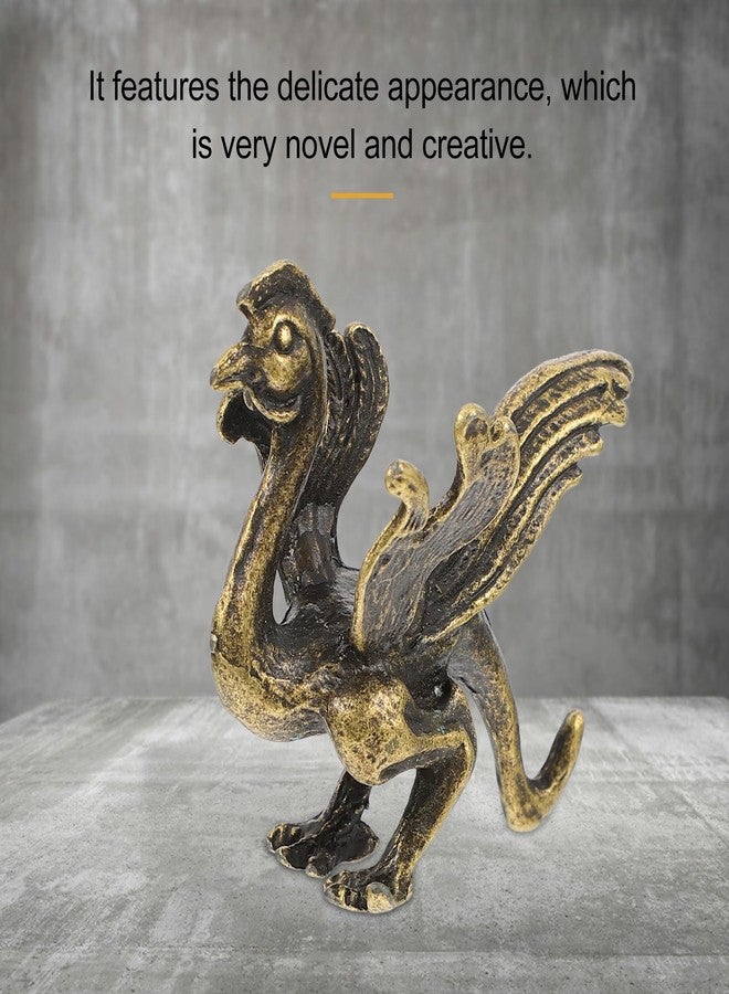 هيليلي تمثال هيلليلي للثروة والازدهار، تمثال طائر الفينيق، تمثال ذهبي للثروة، مناسب لتزيين المنزل والمكتب، ديكور فنغ شوي صيني - Image 4