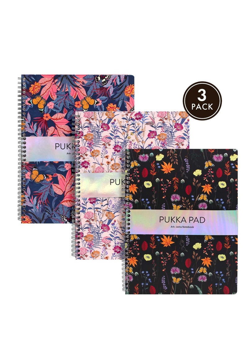 Pukka Pads Bloom Lined A4+ Jotta - Assorted pack of 3 - Image 1