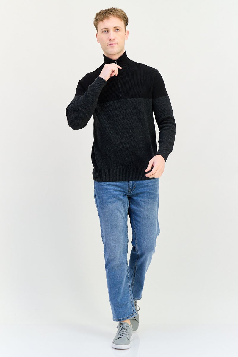 Celio Men High Neck Two Tone Sweater, Multicolor - Image 3