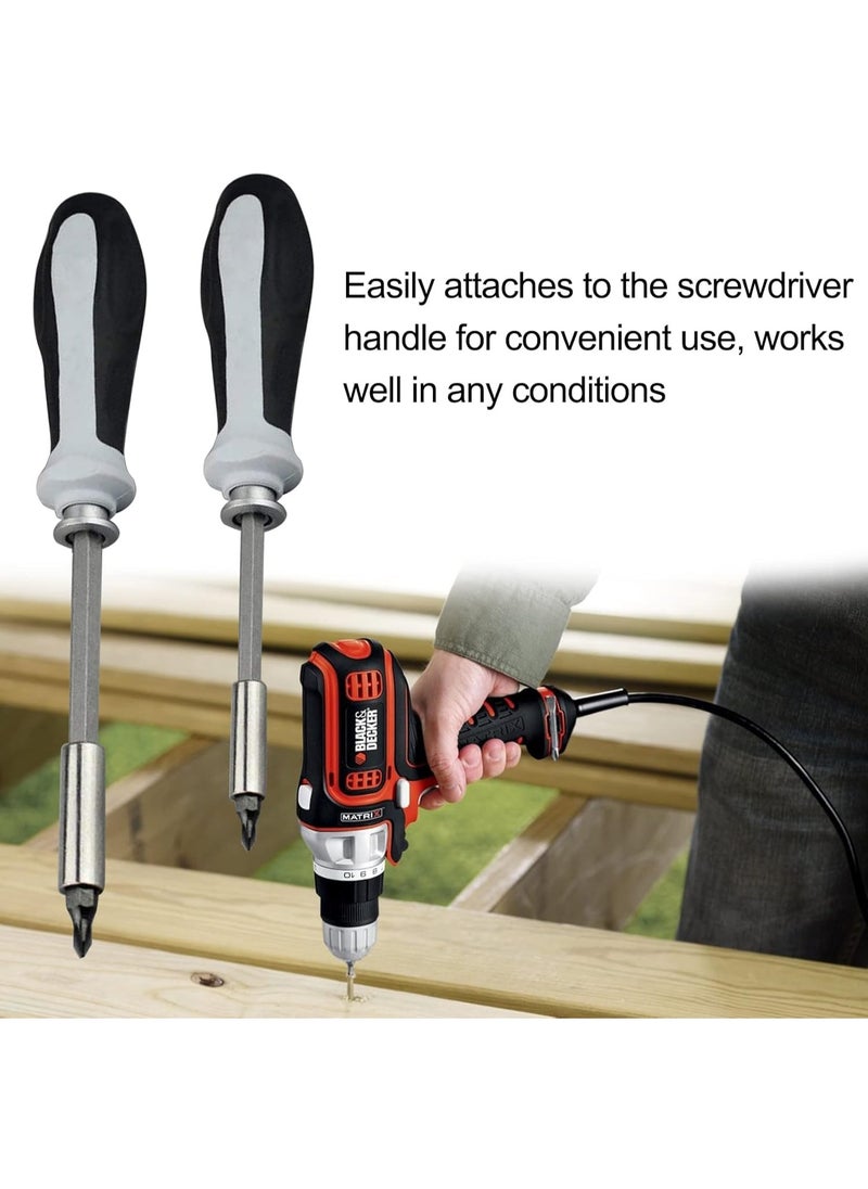 Magnetic Bit Extension Set: 3 Pieces Hex Drill Bits Long Electric Screwdriver Driver Bit Impact Bit Holder for Socket Adapters Automotive Maintenance Mechanics Household Use Repair Work