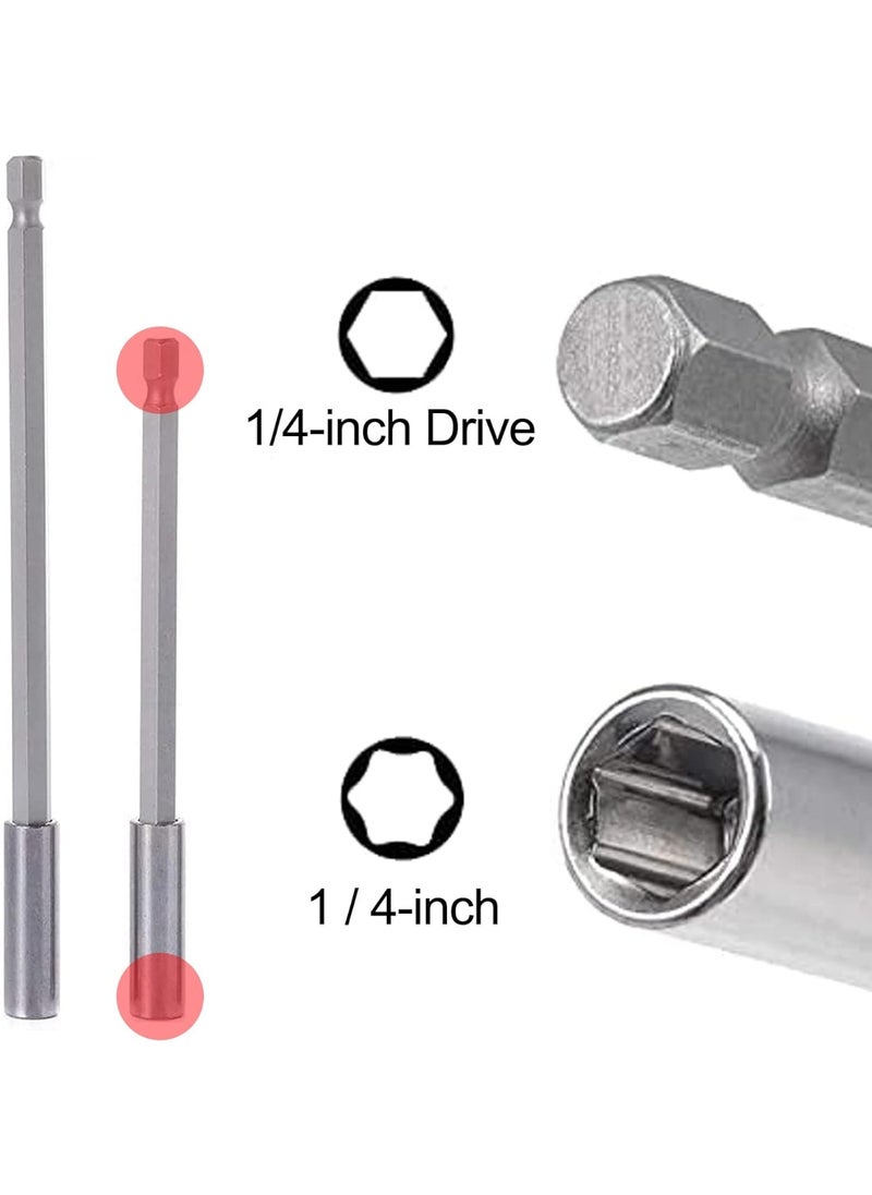 Magnetic Bit Extension Set: 3 Pieces Hex Drill Bits Long Electric Screwdriver Driver Bit Impact Bit Holder for Socket Adapters Automotive Maintenance Mechanics Household Use Repair Work