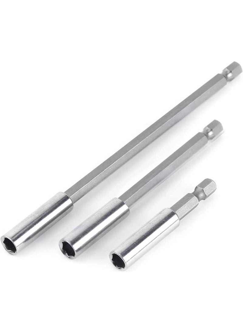 Magnetic Bit Extension Set: 3 Pieces Hex Drill Bits Long Electric Screwdriver Driver Bit Impact Bit Holder for Socket Adapters Automotive Maintenance Mechanics Household Use Repair Work
