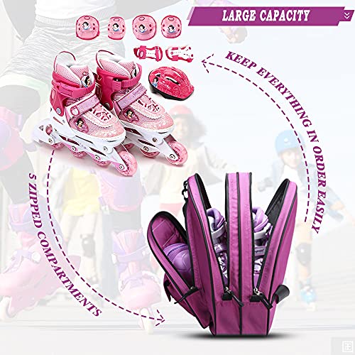 TOPOWN Inline Skate Bag for Boys & Girls - Men's & Women's Roller Skate Bag - Premium Black, Rose Red, Pink - Image 3