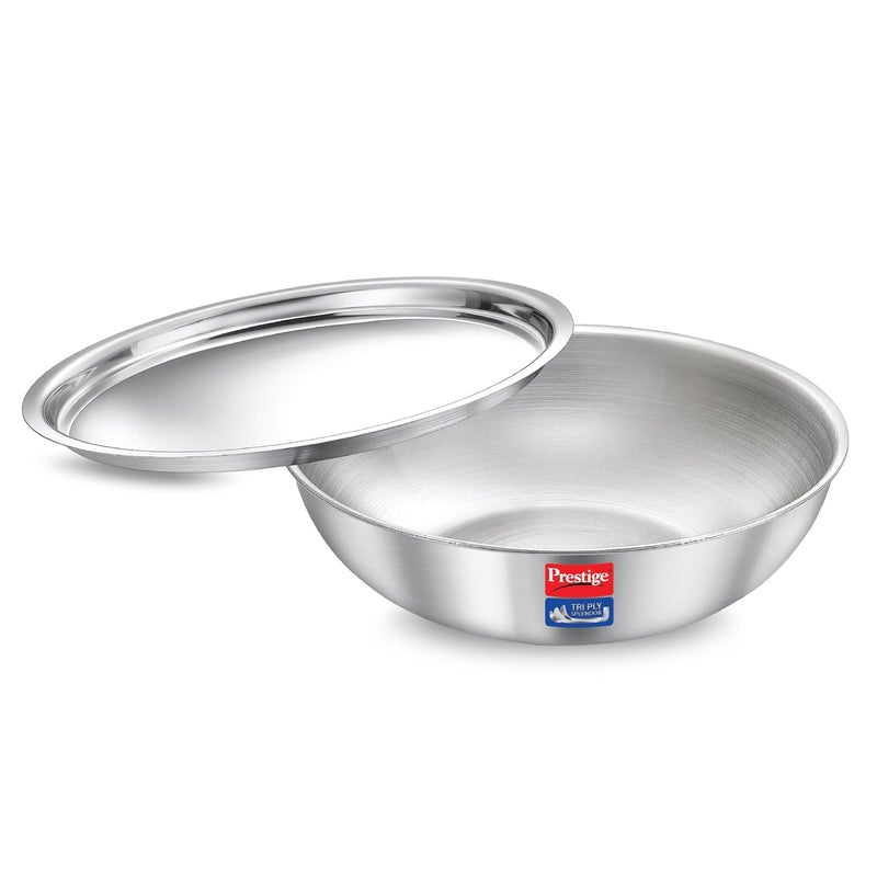 PRESTIGE Prestige 20cm/1.6L Tri-Ply Stainless Steel Splendid Tasla with Lid|Gas and Induction Compatible|Even Heat Distribution| Thick Gauge Tri-Ply Body|15 Year Warranty - Image 1