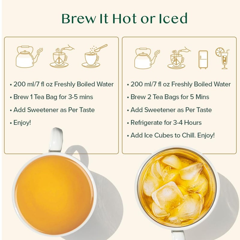 Vahdam فهدام، أكياس شاي الأعشاب بالكركم والأشواجندا (50 قطعة) | خالي من الكافيين | مزيج أعشاب نقي - كركم، أشواجندا، ليمون جراس، فلفل أسود وعرق السوس | كيس قابل لإعادة الإغلاق - Image 5