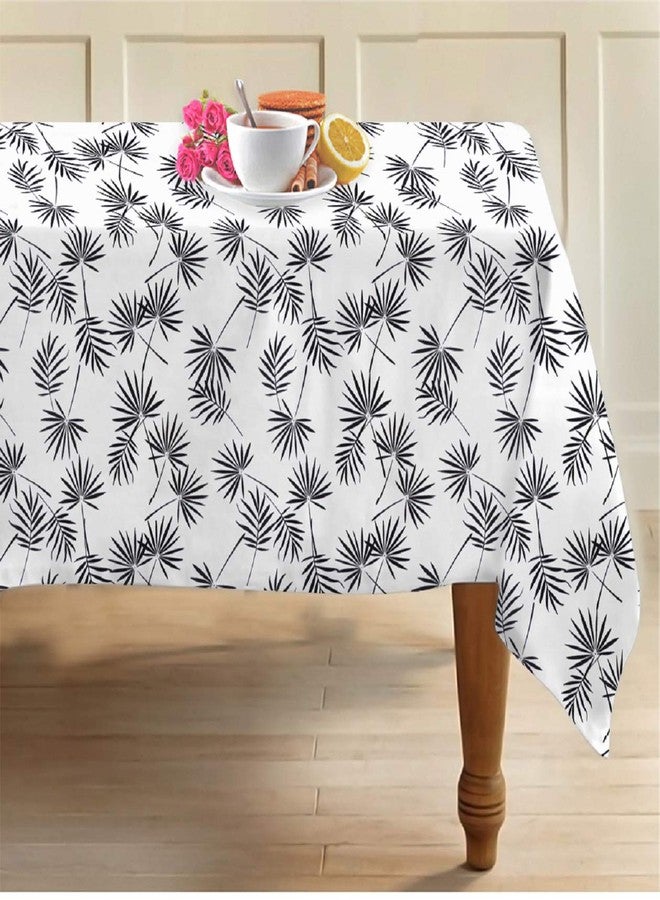 Airwill 100% Cotton Floral Pattern 4 Seater Square Table Cover Sized, 56x56 inches (Black,White, Pack of 1) - Image 1