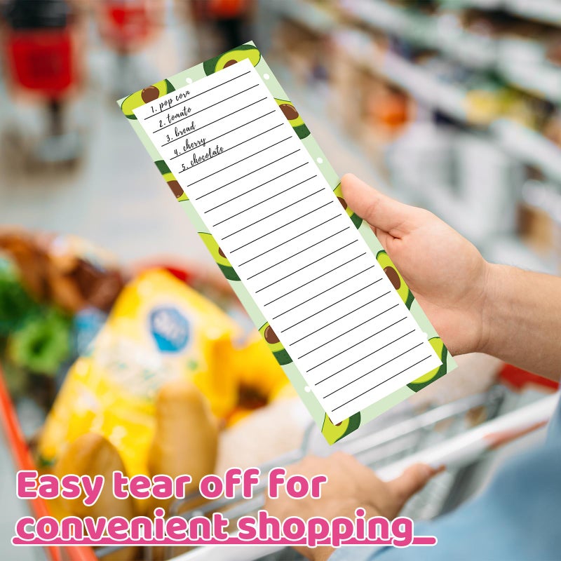 Thboxes 4 Pack Magnetic Note Pad for Fridge, Totally 200 Sheets Grocery List Magnet Pad for Refrigerator Magnetic Shopping List Pad with Pen Holderï¼ˆFruit Designï¼‰ - Image 3