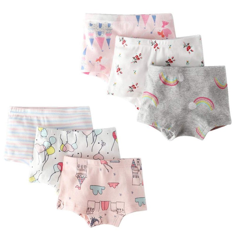 Closecret Kids Series Baby Underwear Little Girls' Cotton Boyshort Panties (Pack of 6) (Multicoloured, 2-3 Years) - Image 5