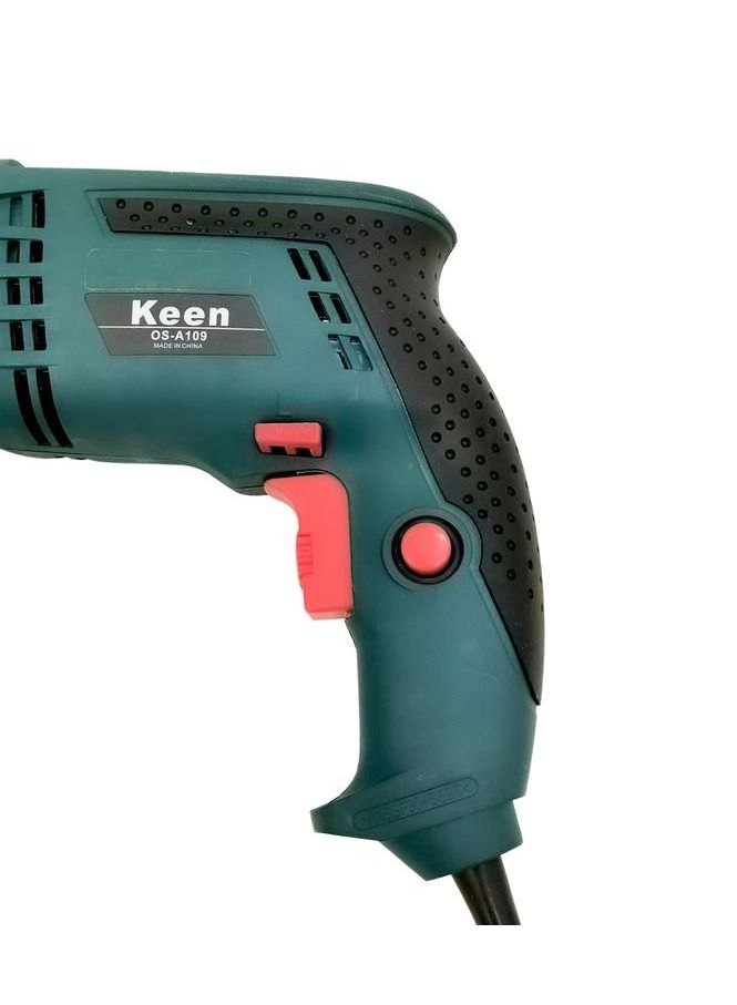 Keen 29-Piece 600W Impact Drill Kit, 13mm Chuck, 3000 RPM Electric Power Drill with Bits & Accessories, Carrying Case for Wood, Metal, Concrete & DIY - Image 5