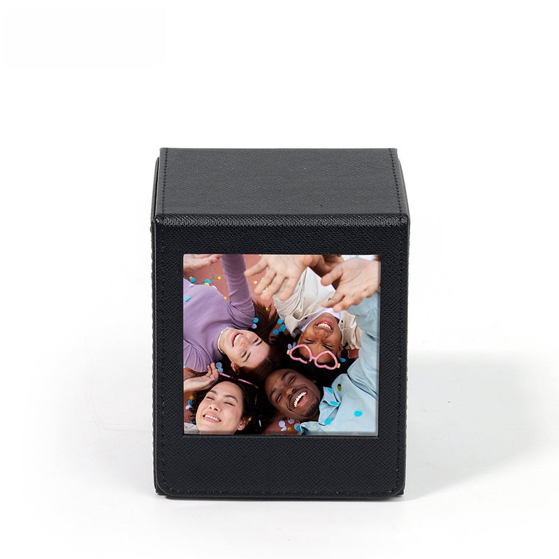 High-End Portable Photo Display and Storage Integrated Game Card Box Pvc Large-Capacity Polaroid Sq Photo Box(Black, SQ) - Image 1