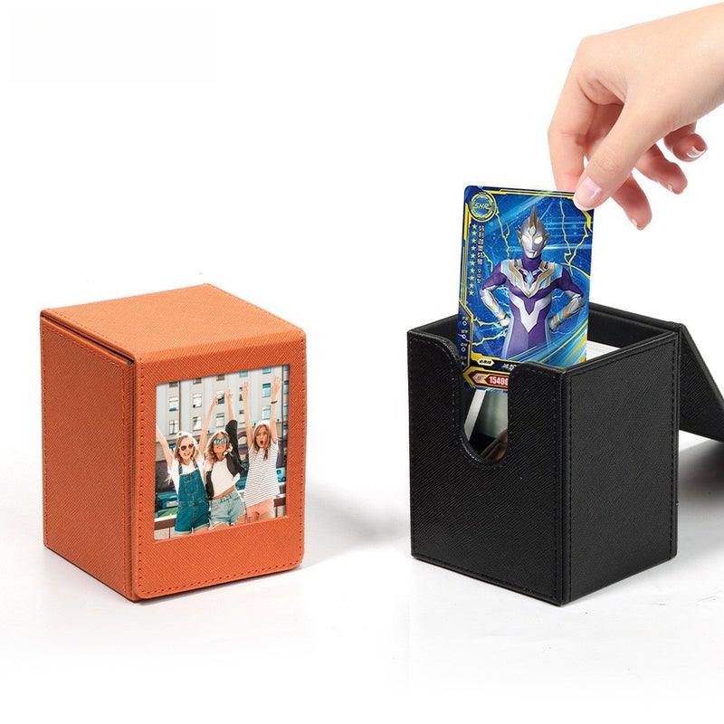 High-End Portable Photo Display and Storage Integrated Game Card Box Pvc Large-Capacity Polaroid Sq Photo Box(Black, SQ) - Image 2