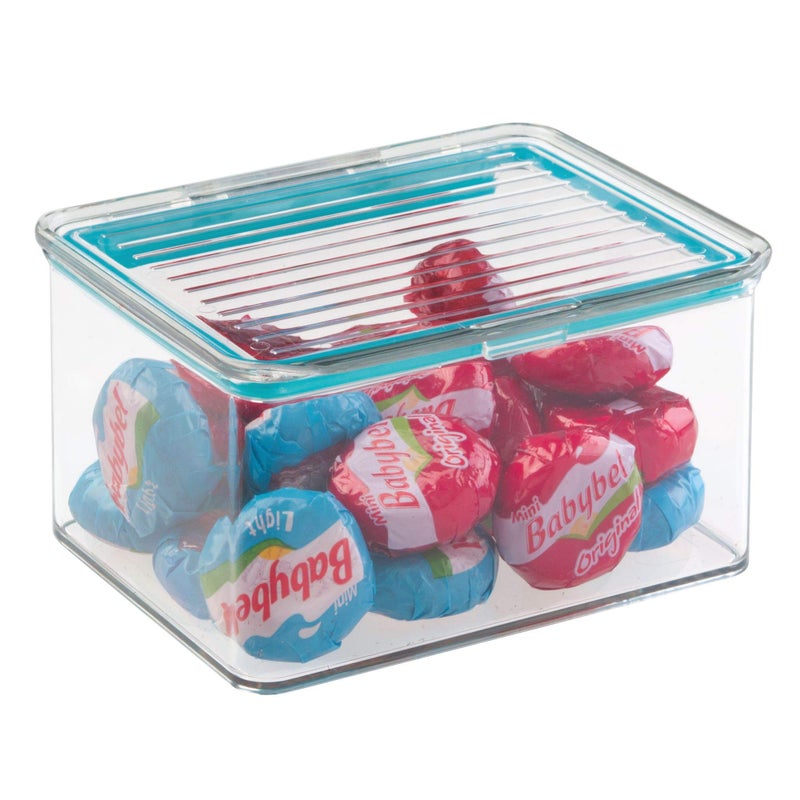 InterDesign iDesign Plastic BPA-Free Pantry Food Storage Organizer Bin with Air-Tight Hinged Lid  1.5 Quart Container for Kitchen  Fridge  Freezer  Cabinet  5.5"" x 6.6"" x 3.7"" - Clear - Image 2