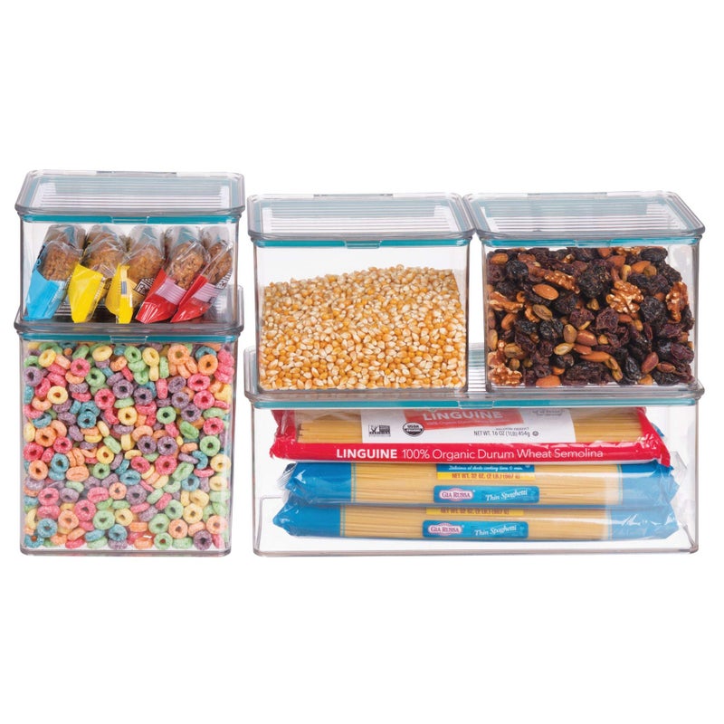 InterDesign iDesign Plastic BPA-Free Pantry Food Storage Organizer Bin with Air-Tight Hinged Lid  1.5 Quart Container for Kitchen  Fridge  Freezer  Cabinet  5.5"" x 6.6"" x 3.7"" - Clear - Image 5