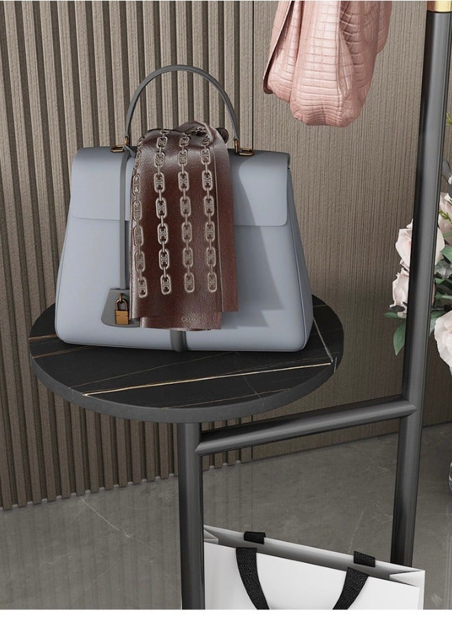 شماعة وحامل معاطف أسود بتصميم عصري مع أرفف متعددة الاستخدامات - Image 5