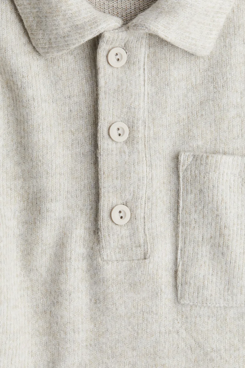 H&M Rib-Knit Polo Shirt