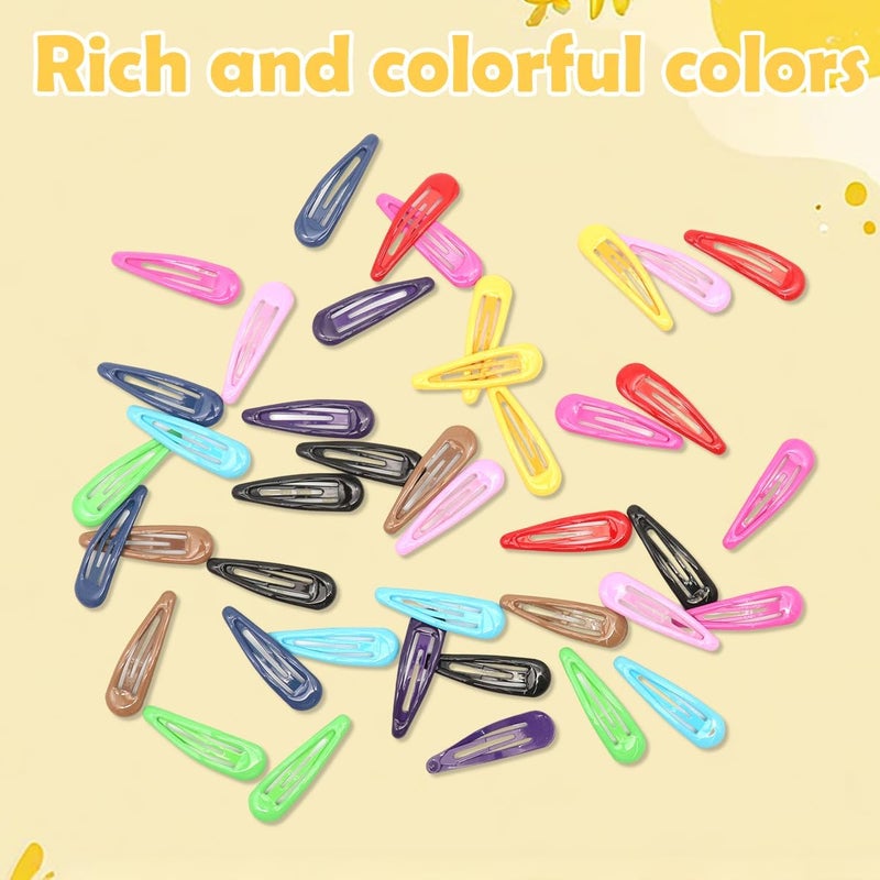Hannea ® 40Pcs Rainbow Candy Color Hair Clips for Girls Women, Colorful Alloy Snap Tic Tac Hair Pins with Mesh Drawstring Bag, Daily Use Bangs Accessories BB Hairclips - Image 2