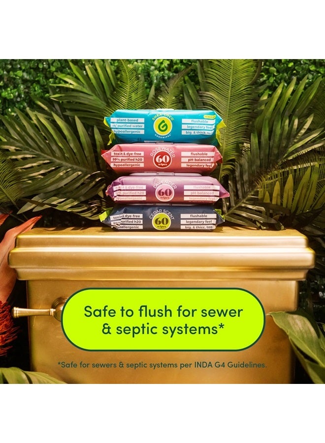 goodwipes Goodwipes Flushable Aloe Butt Wipes, Septic Safe - 360 Count Rosewater Wet Wipes - Image 4