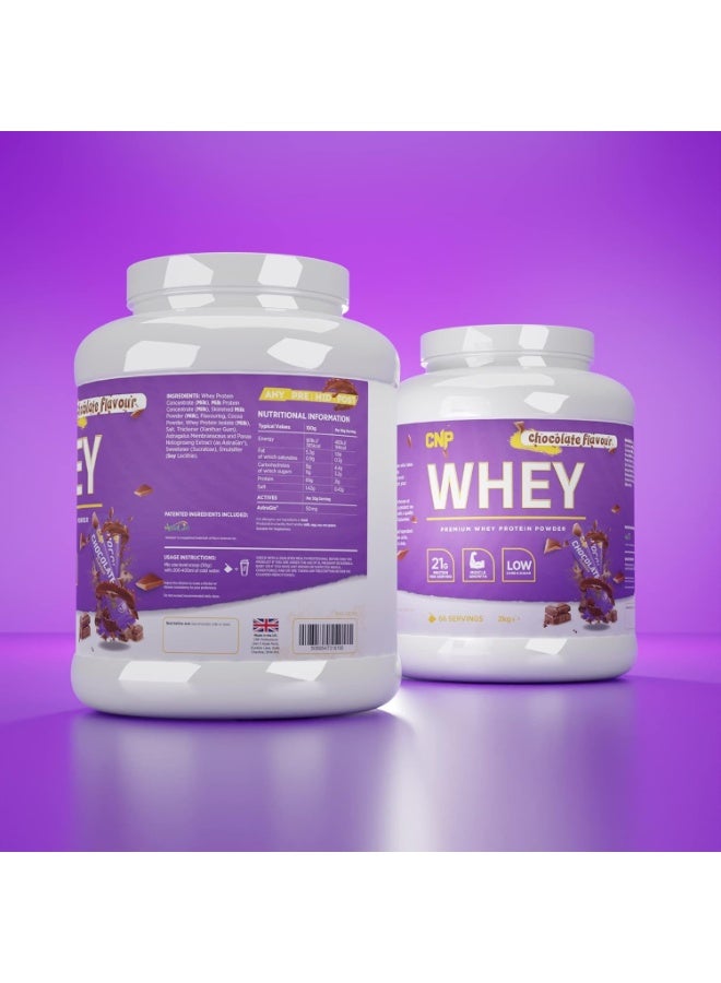 CNP Professional Whey Protein Chocolate 2kg 66 Servings – Premium Whey Protein Powder with 21g Protein Per Serving - Image 2