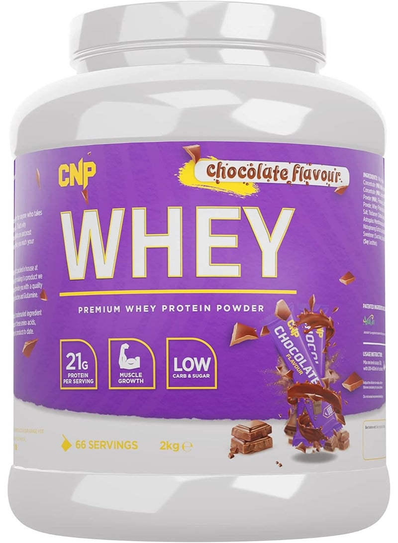 CNP Professional Whey Protein Chocolate 2kg 66 Servings – Premium Whey Protein Powder with 21g Protein Per Serving - Image 1
