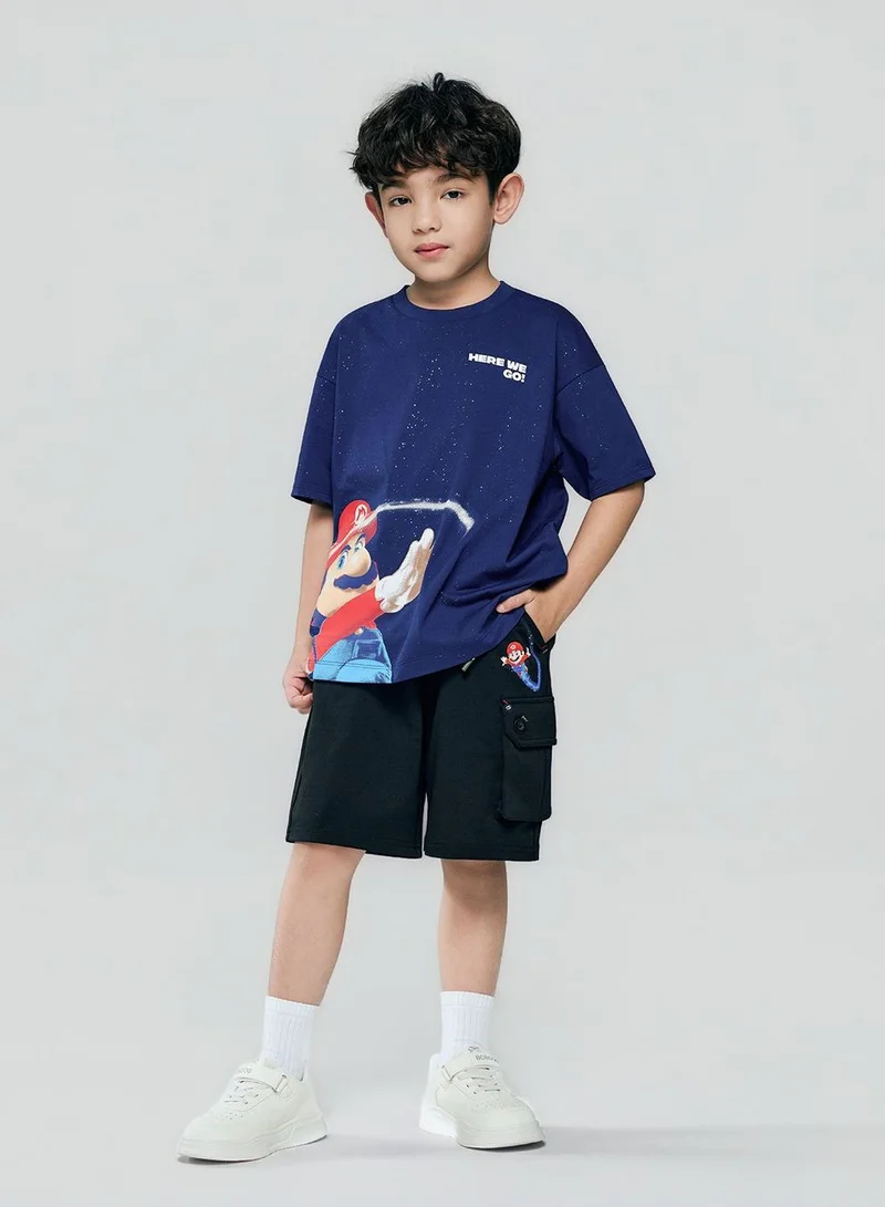 جيوردانو Kids Relaxed Mario Graphic Knit Shorts