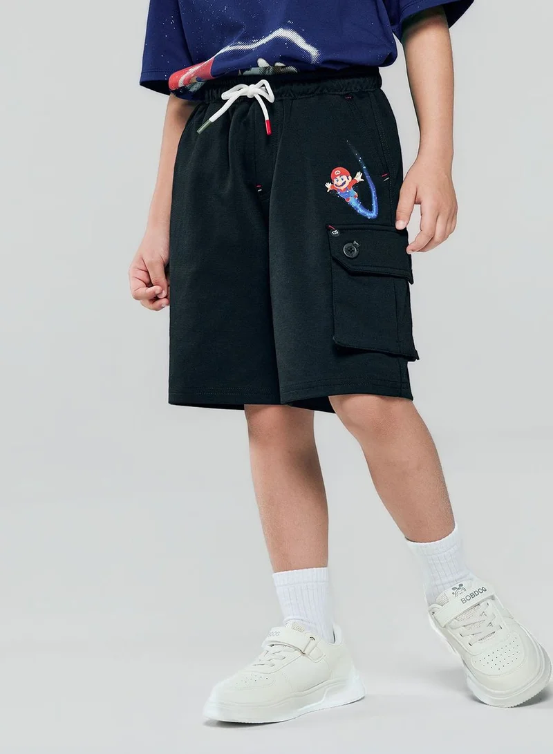 جيوردانو Kids Relaxed Mario Graphic Knit Shorts