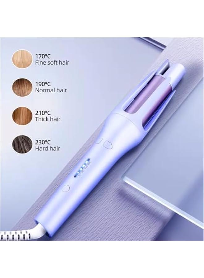 Generic Automatic Curling Iron, Auto Hair Curler, Anti-Tangle Rotating Curling Iron Wand with 4 Temperature & 3 Timer, Automatic Shut-Off, Detangle & Scald-Free, Fast Heating for Hair Styling (Blue)  - Image 2