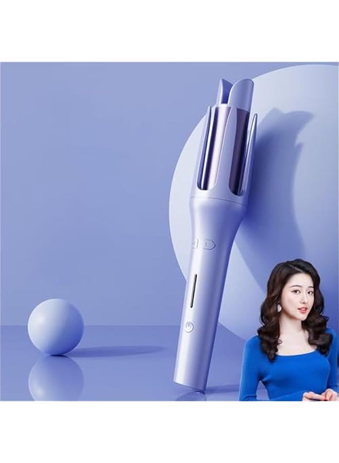 Generic Automatic Curling Iron, Auto Hair Curler, Anti-Tangle Rotating Curling Iron Wand with 4 Temperature & 3 Timer, Automatic Shut-Off, Detangle & Scald-Free, Fast Heating for Hair Styling (Blue)  - Image 1