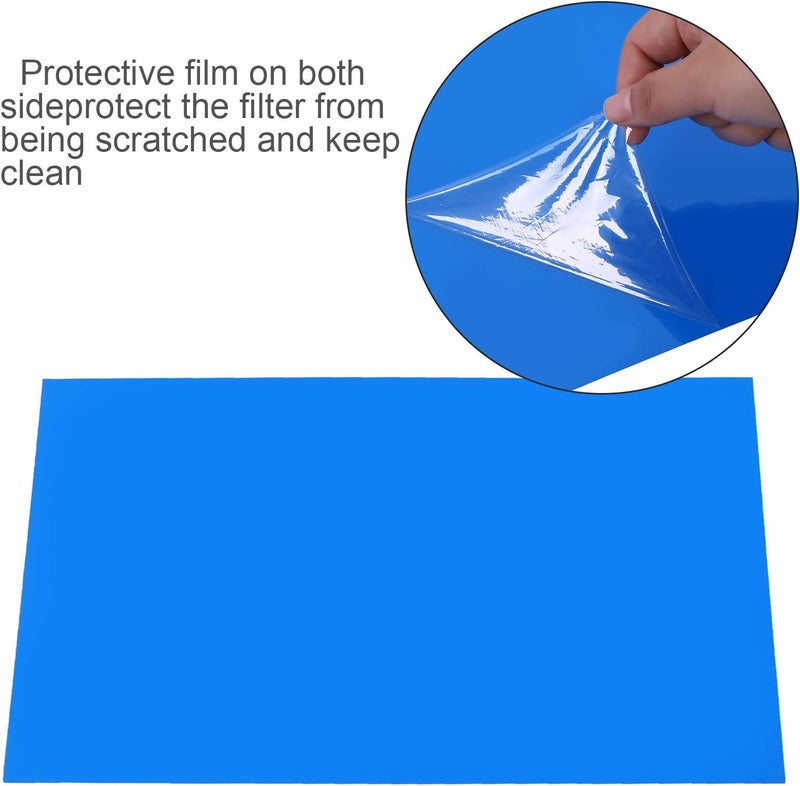 Pangda 9 Pack Christmas Gel Light Filter Blue Lighting Gel Sheets Colored Film to Cover Lights Plastic Colored Overlays Correction, 1.7 by 8.3 Inches for Film, Video, Photo, Stage - Image 4