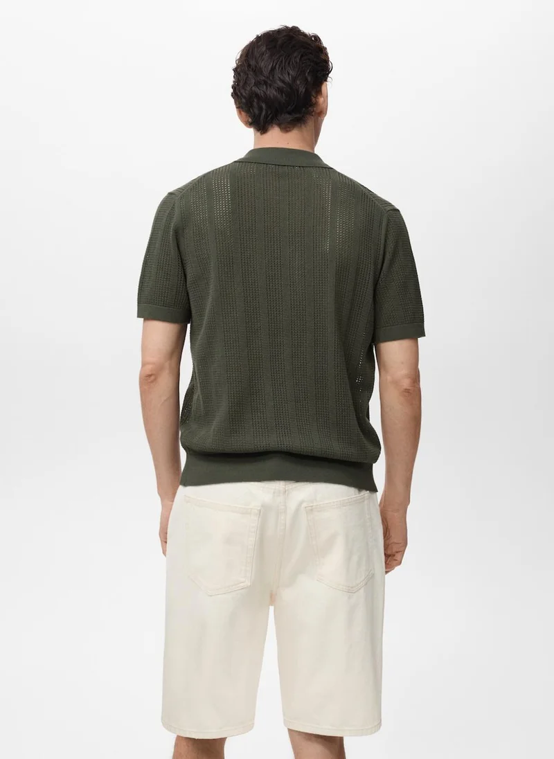مانجو مان Striped Openwork Shirt