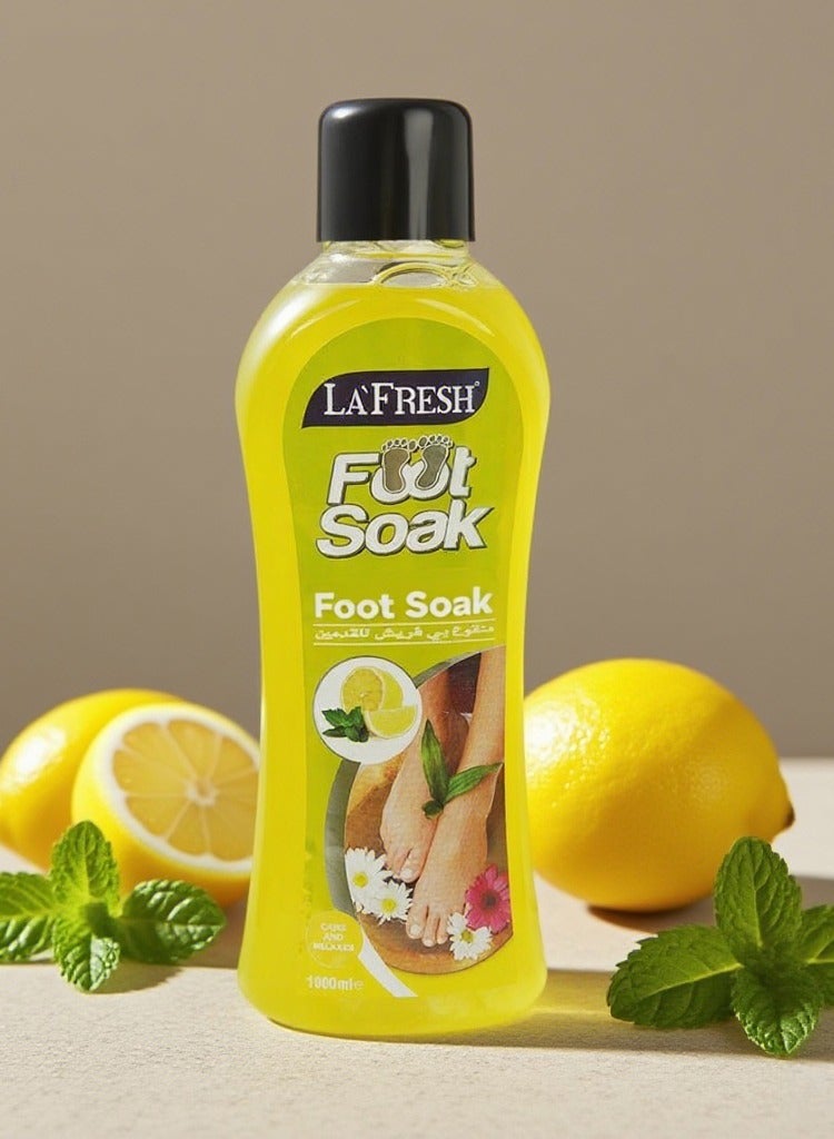 LAFRESH Foot Soak for Foot Spa and Pedicure, Deep Cleansing, Repair, Relax, Moisturizing  - (Mint & Lemon, 1000ml)