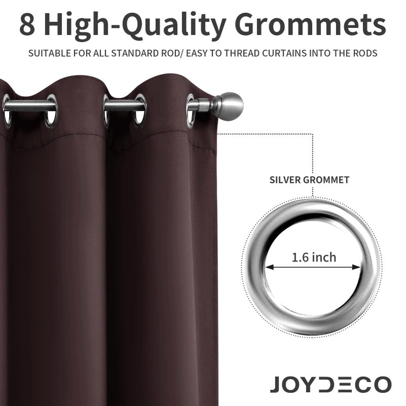 Joydeco Blackout Curtains 84 Inch Length 2 Panels Set  Thermal Insulated Long Curtains& Drapes 2 Burg  Room Darkening Grommet Drapes for Living Room Bedroom Window (W52 x L84 Inch  Chocolate) - Image 5