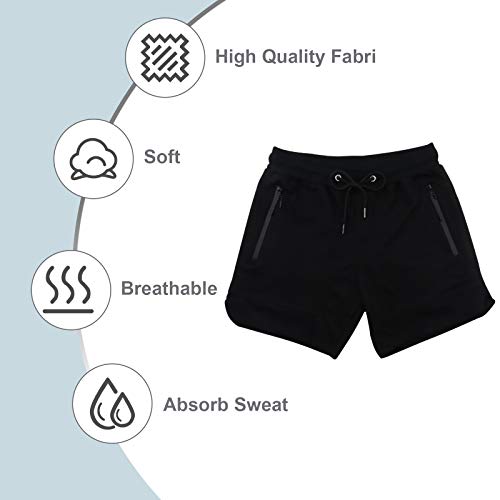 PIDOGYM Men's 5" Gym Workout Shorts,Fitted Jogging Short Pants for Bodybuilding Running Training with Zipper Pockets Black - Image 5