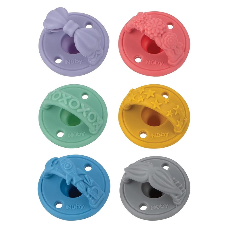 Nuby 2 Pack Silicone Pacifier with Natural Cherry Shaped Nipple - 0+ Months, 2 Pack, Colors May Vary - Image 3