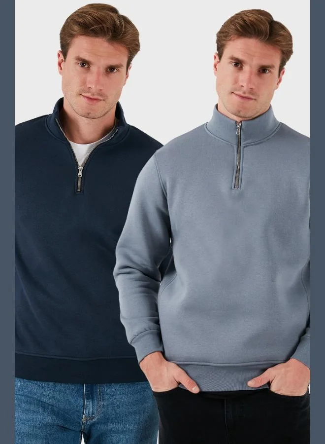 بوراتي بلوزة رجالي قطن بياقة واقفة قطعتين