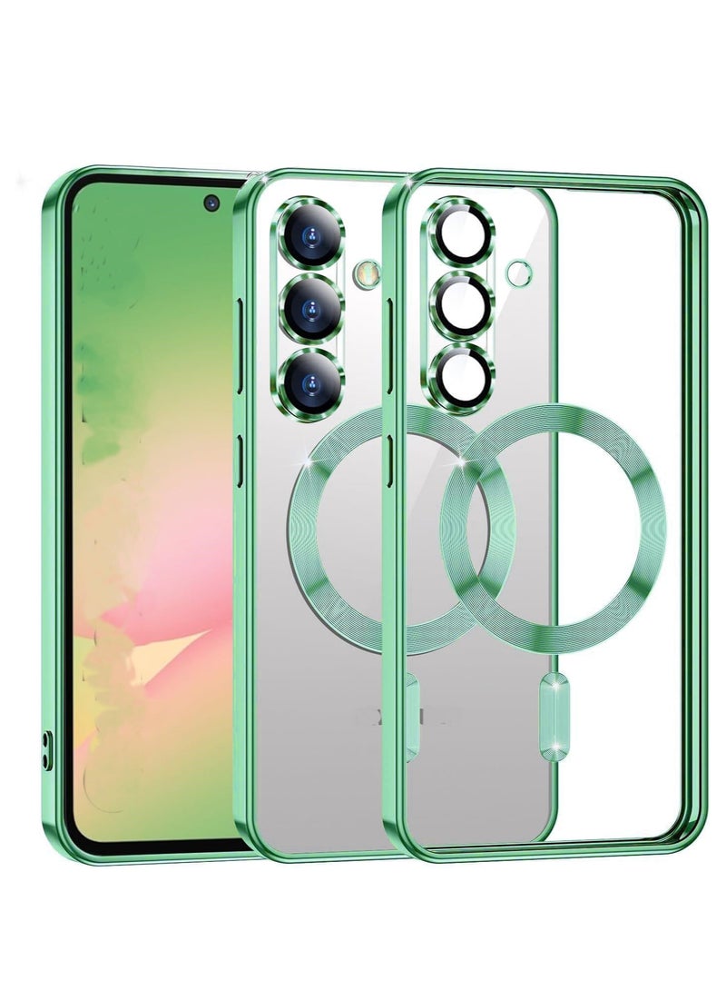 Magnetic Case for samsung a56 Compatible with Wireless Charging, Cover Camera Lens Protector, Slim Protective anti Yellowing Clear Case for samsung a56 cover