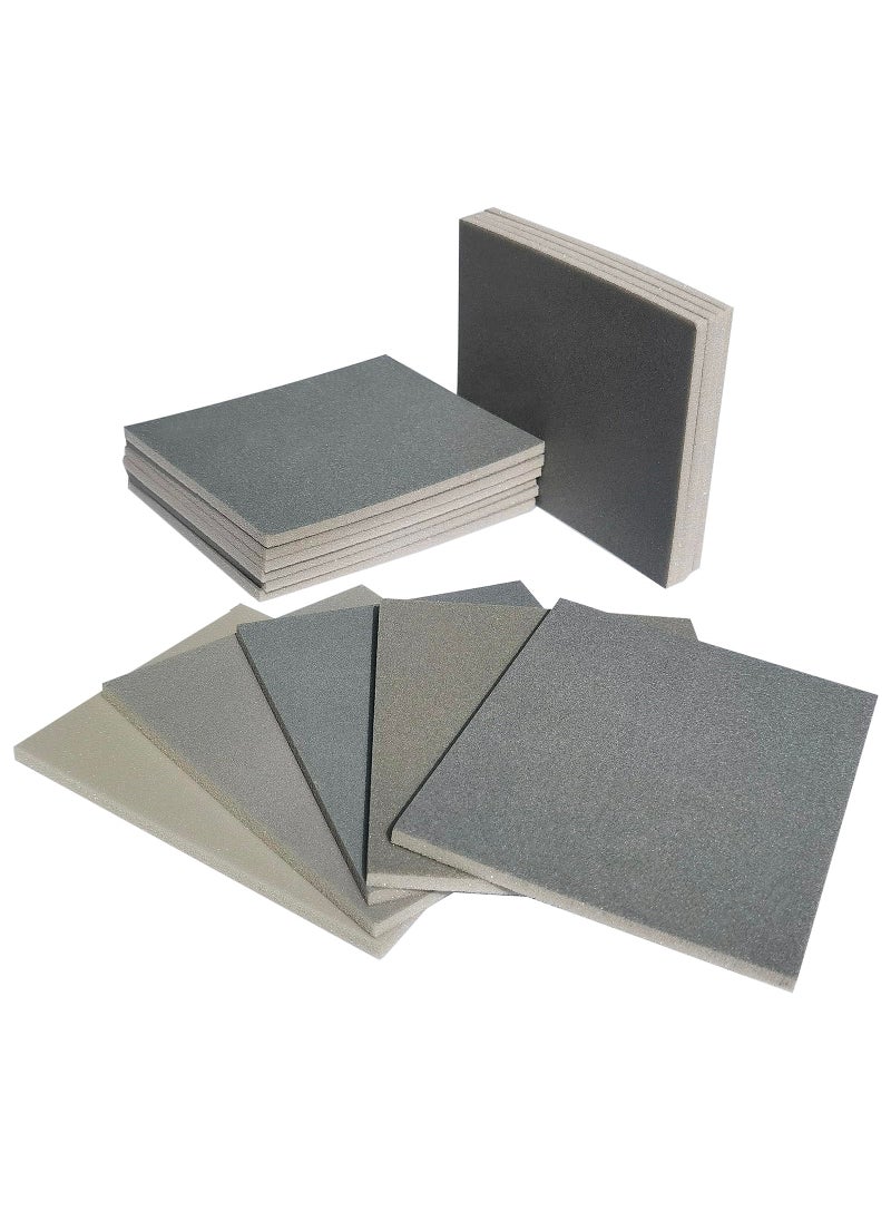 Tockrop Tockrop 15 PCS 4003000 Grit Sanding Sponge Set 45 x 55 Inch Wet or Dry Hand Sanding Sponges Sheet Flexible Soft Foam Sand Block for Por WoodWorking Glass Plastic Stone polishing 