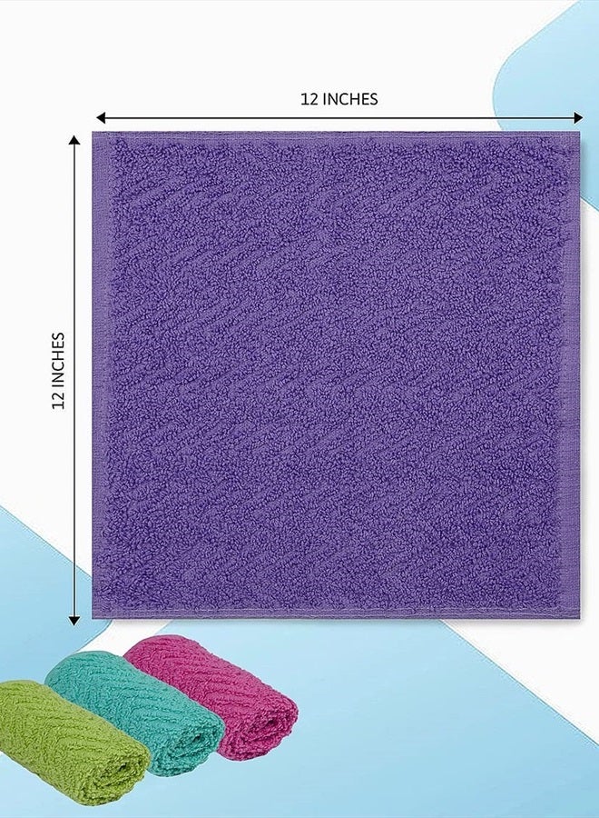 ZUPERIA Zigzag Wash Cloth -24 Pack -12" x 12"- Highly Absorbent Soft Washcloths for Face, Gym Towels, Hotel Spa Quality, Reusable Multipurpose Towels (Assorted) - Image 4