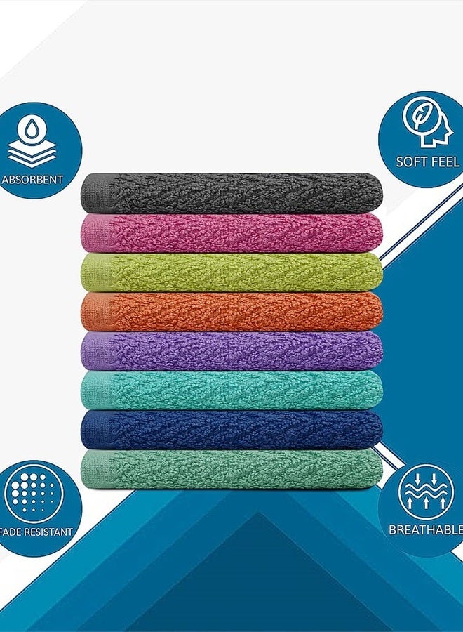 ZUPERIA Zigzag Wash Cloth -24 Pack -12" x 12"- Highly Absorbent Soft Washcloths for Face, Gym Towels, Hotel Spa Quality, Reusable Multipurpose Towels (Assorted) - Image 3